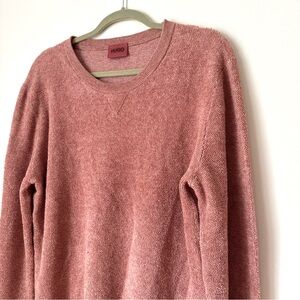 HUGO Hugo Boss Salmon Pink French Terry Sweatshirt Sweater, size M